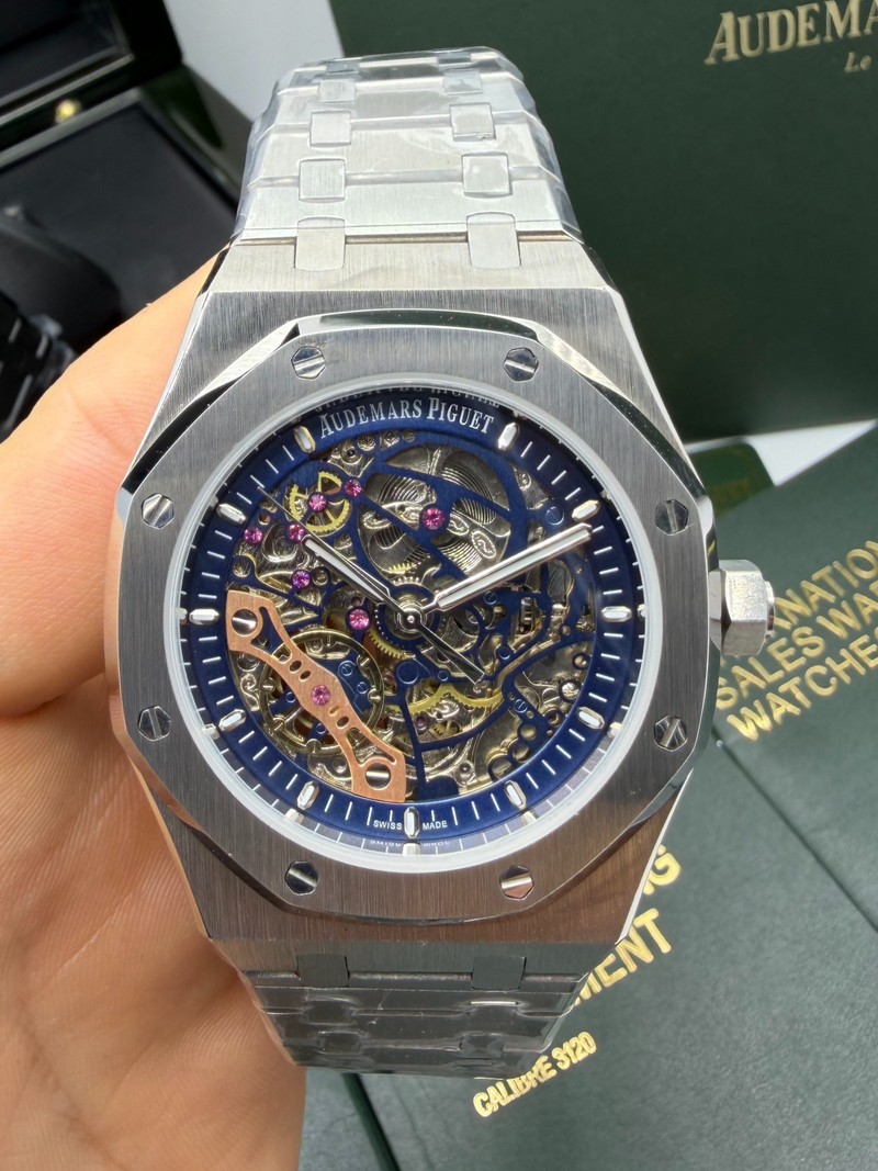 Audemars Piguet Royal Oak 41mm Esqueleto, Pulseira Aço