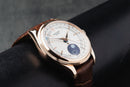 Rolex Cellini Moonphase Rosé 39mm Mostrador Branco Luneta Canelada