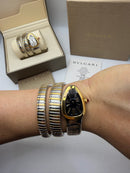 Bvlgari Serpenti Tubogas 02 Voltas 35mm Aço/Dourado Mostrador Preto