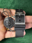 Breitling Superocean Aço 44mm Mostrador Prata Bisel Preto Pulseira Borracha