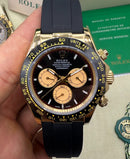 Rolex Daytona 40mm Dourado Mostrador Dourado Luneta Preta
