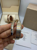 Bvlgari Serpenti Tubogas 01 Volta 35mm Aço/Dourado Mostrador Verde - Cravejado