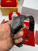 Omega Seamaster Co-Axial 40mm Mostrador Preto Aço/OxBlack