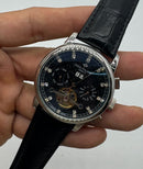 Patek Phillippe Turbilhão 42mm Aço, Pulseira Couro - Diamond