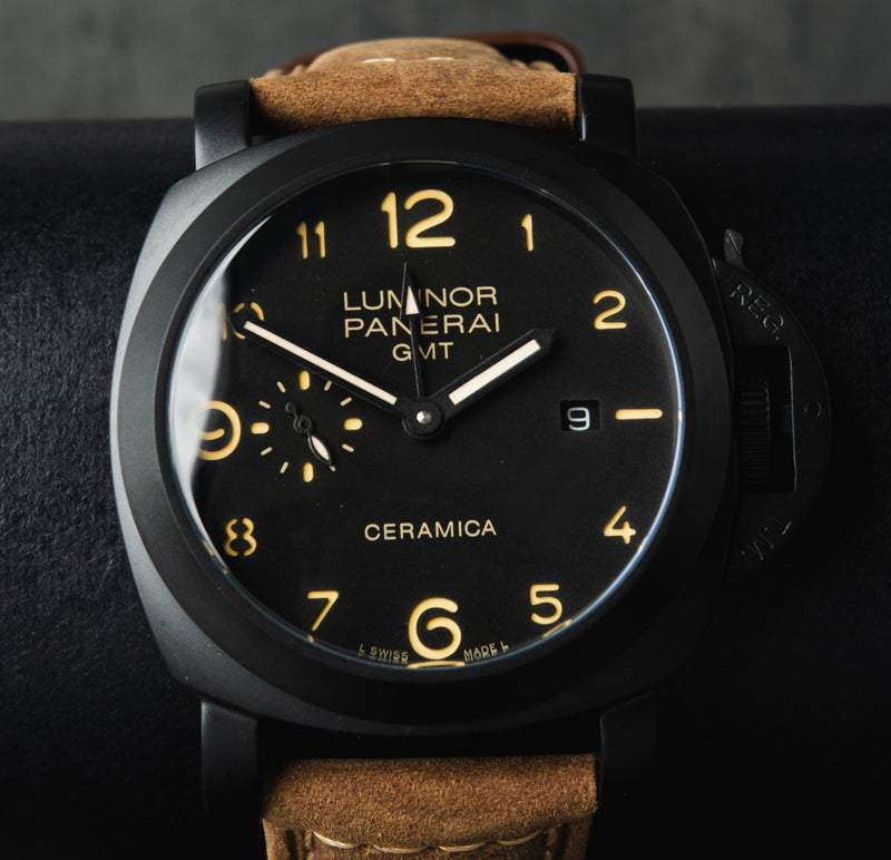 Panerai Luminor GMT 44 mm Aço Oxiblack Mostrador Preto