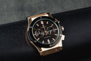 Hublot Classic Chrono 45mm Rosé Mostrador Preto Bisel Preto