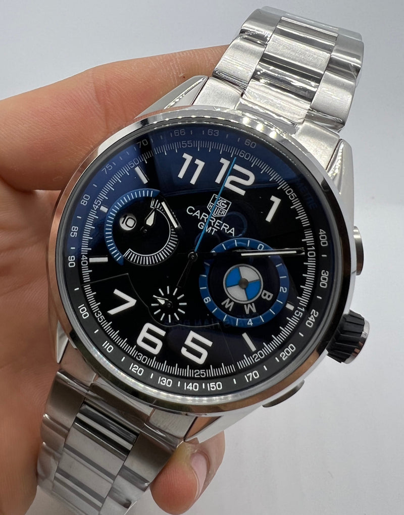 TAG Heuer Carrera BMW Aço 43mm Mostrador Preto