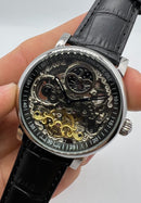 Patek Phillippe Turbilhão Esqueleto 42mm Aço, Pulseira Couro