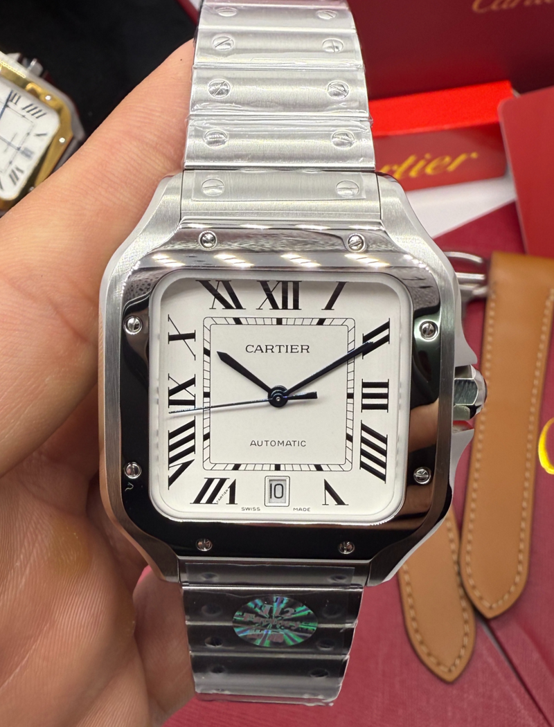 Cartier Santos Aço 40mm - Pulseira Aço - CLONE