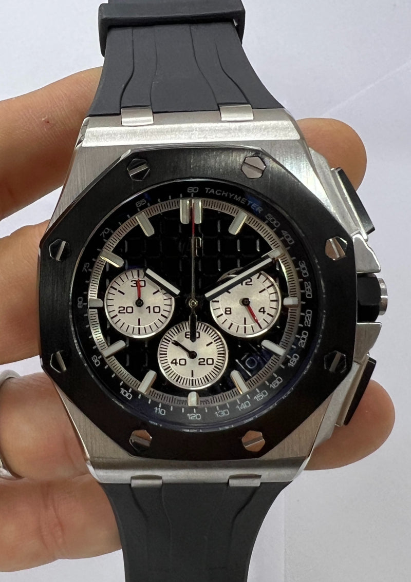 Audemars Piguet Royal Oak Offshore 44mm Mostrador Preto Bezel Aço
