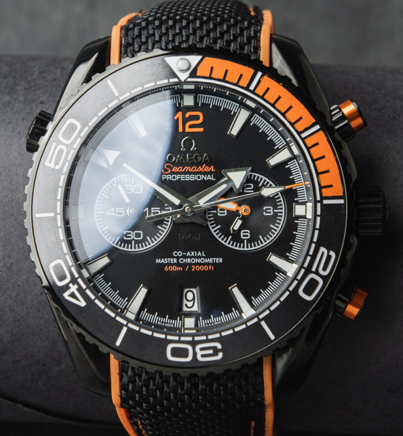 Omega Sea-Master Planet Ocean Deep Black 45,5mm Mostrador Preto