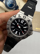 Bvlgari Alumium 41mm - Mostrador Preto Aluminio Pulseira Borracha