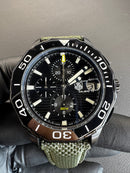 Tag Heuer Aquarecer Calibre 16 Aço OxBlack 43mm, Mostrador Preto, Puls. Lona