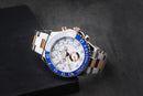 Rolex Yacht-Master II 44mm Aço/Rosé Mostrador Branco Luneta Azul