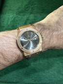 Hublot Classic Fusion 45mm Aço Rosê Mostrador Cinza Puls. Couro com Borracha