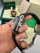 Rolex Daytona 40mm Aço Mostrador Azul Luneta Preta, Pulseira OysterFlex