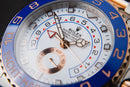 Rolex Yacht-Master II 44mm Aço/Rosé Mostrador Branco Luneta Azul