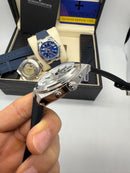 Vacheron Constantin Overseas Dual Time Aço 41mm, Mostrador Prata