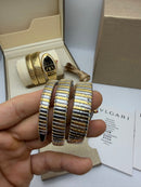 Bvlgari Serpenti Tubogas 02 Volta 35mm Aço/Dourado Mostrador Preto - Cravejado