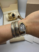 Bvlgari Serpenti Tubogas 02 Volta 35mm Aço/Dourado Mostrador Prata - Cravejado
