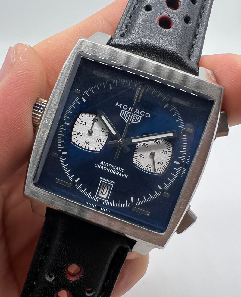 TAG Heuer Mônaco Cronógrafo, 39mm, Mostrador Azul