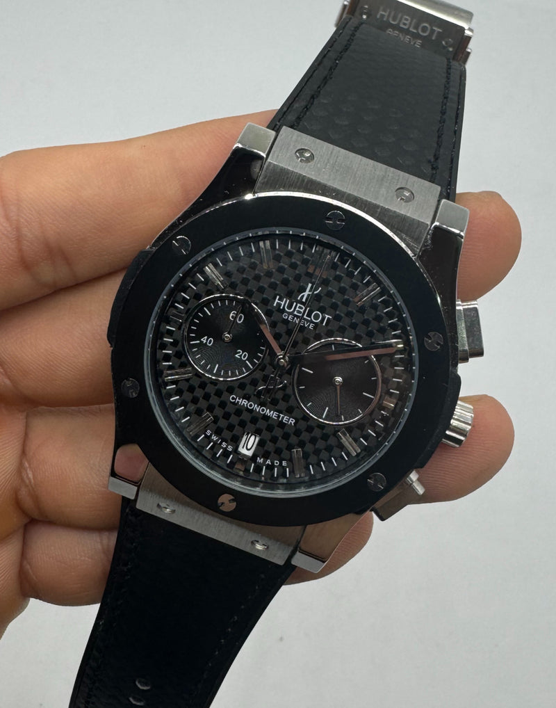 Hublot Vendome Classic Chrono 45mm, Aço Mostrador Preto Carbono