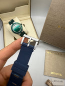 Bvlgari Alumium 41mm - Mostrador Azul Aluminio Pulseira Borracha