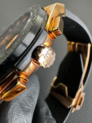 Hublot Classic Chrono Rosè 45mm Mostrador Preto Puls. Borracha/Couro