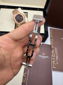 Patek Philippe Nautilus 39mm Aço/Rose, Mostrador Preto