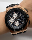 Audemars Piguet Royal Oak Offshore 44mm Mostrador Preto Bezel Aço