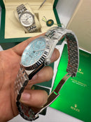 Rolex Oyster Perpetual Land‑Dweller 40mm Aço, Mostrador Azul Glacial
