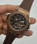 Hublot Big Bang 44mm Aço/Rose Mostrador Marrom