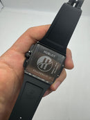 Hublot Square Bang Aço/OxBlack 44mm, Mostrador Preto Esqueleto