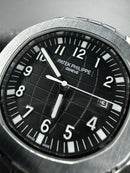Patek Philippe Aquanaut 42mm Aço Mostrador Preto Pulseira Borracha