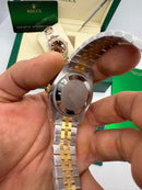 Rolex Datejust 36mm/31mm Aço/Ouro - Mostrador Cinza - Pulseira Jubilee - CLONE