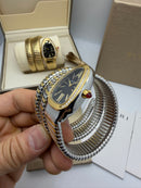 Bvlgari Serpenti Tubogas 02 Volta 35mm Aço/Dourado Mostrador Preto - Cravejado