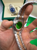 Rolex DateJust 36mm Aço/Rose, Mostrador Cinza, Pulseira Jubilee