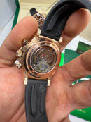 Rolex Daytona Everose 40mm - Mostrador Preto - Pulseira OysterFlex - CLONE