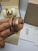 Bvlgari Serpenti Tubogas 01 Volta 35mm Aço/Rosé Mostrador Branco