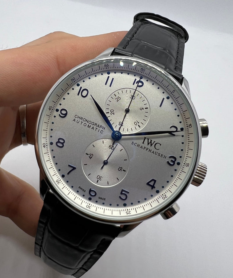 IWC PORTUGIESER CRONÓGRAFO - Aço 41mm - Mostrador Prata