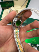 Rolex Date-Just 31mm/36mm Aço/Dourado, Mostrador Marrom, Luneta Canelada