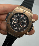 Hublot Big Bang 44mm Aço/Rose Mostrador Preto Esqueleto