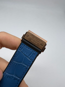 Hublot Classic Chrono 45mm Rosé Mostrador Azul Pulseira Couro Azul