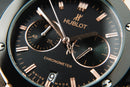 Hublot Classic Chrono 45mm Rosé Mostrador Preto Bisel Preto