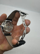 Cartier Drive 41mm Turbilhão Aço - Mostrador Preto - Pulseira Couro