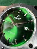 Hublot Classic Fusion 45mm Aço Mostrador Verde Puls. Couro com Borracha