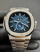 Patek Philippe Nautilus 39mm, Mostrador Azul, Pulseira Aço