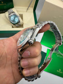 Rolex Day-Date Presidente 40mm Aço Mostrador Prata Árabe