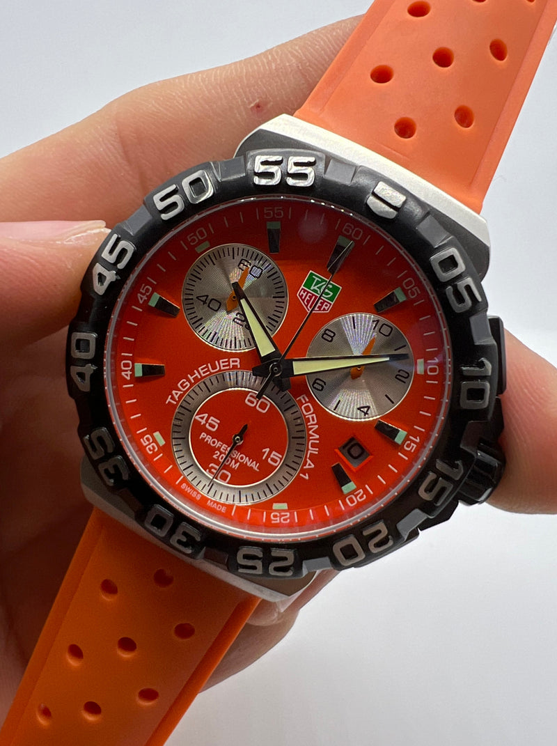Tag Heuer F1 Cronometro 42mm Aço Mostrador Vermelho