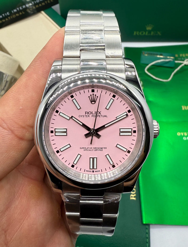 Rolex Oyster Perpetual 36mm/41mm Aço Mostrador Rosa